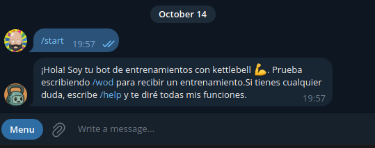 Bienvenida del bot